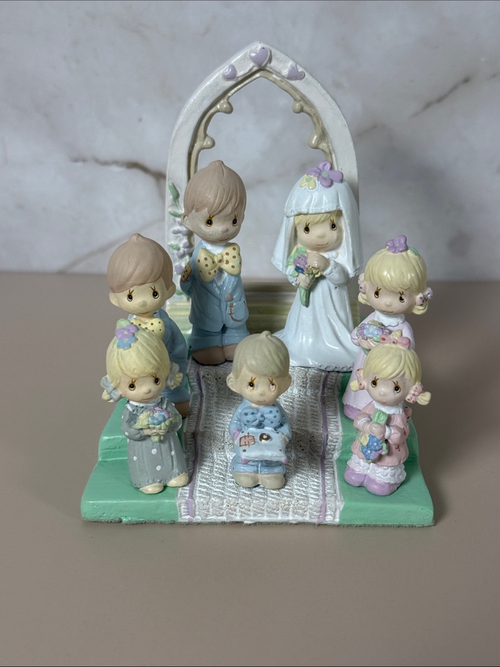 Precious Moments Wedding Figurine Set - Pastel Colors